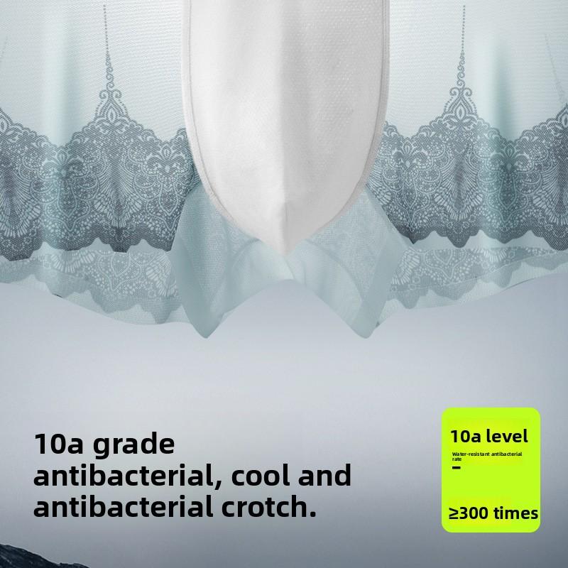 Men's Summer Thin Sexy Mesh Ice Silk Breathable Non-trace Antibacterial Flat Angle Underwear