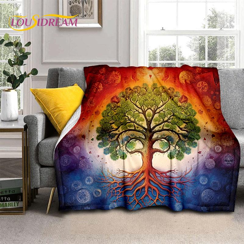 Tree of Life Nature Viking Yggdrasil Norse Soft Flannel Blankets,Throw Blanket Comfortable Blanket for Picnic Beds Home Bedroom