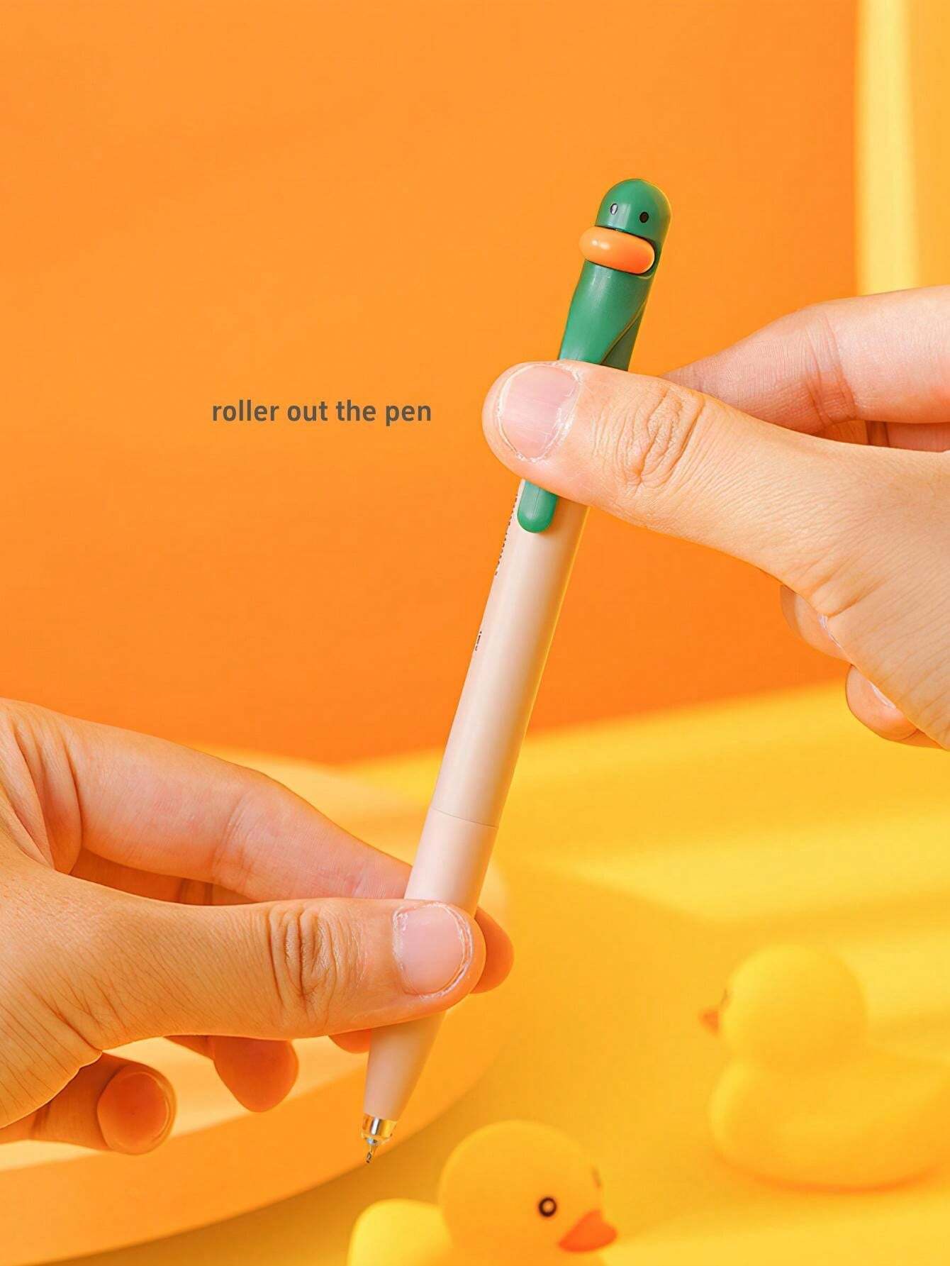 

Duck Pens Fingertip Small Pulley Roller Skating 0.5mm Ballpoint Black Color Gel Ink For Writing Office School Back To School one-size