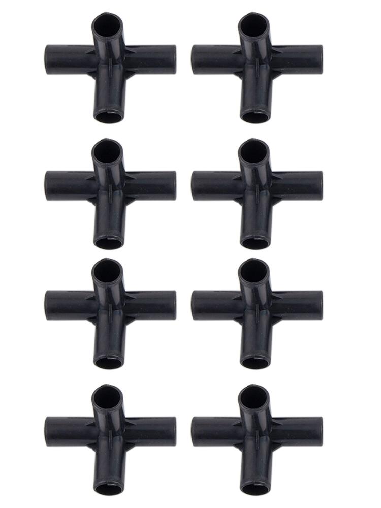 Simplify Your For DIY Projects with 8PCS Reliable Black PVC Connectors