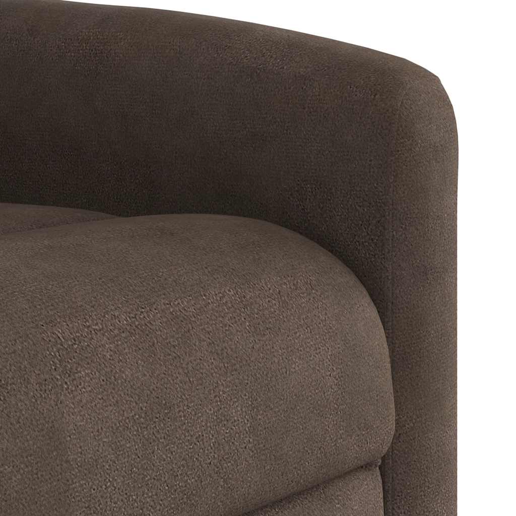 Recliner Chair with Lift Assist Brown Microfiber Fabric
