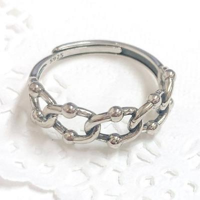 DIY Ring Luxurious Oil Painting Knot Chain Round Ring Open Ring