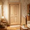3PCS 1:12 Dollhouse  ature Doors Wooden Int ior Front Doors for Dollhouse Furniture Accessories