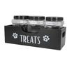 Dog Treat Container Solid Wood and Plastic Multifunctional Pet Food Storage Container for Home