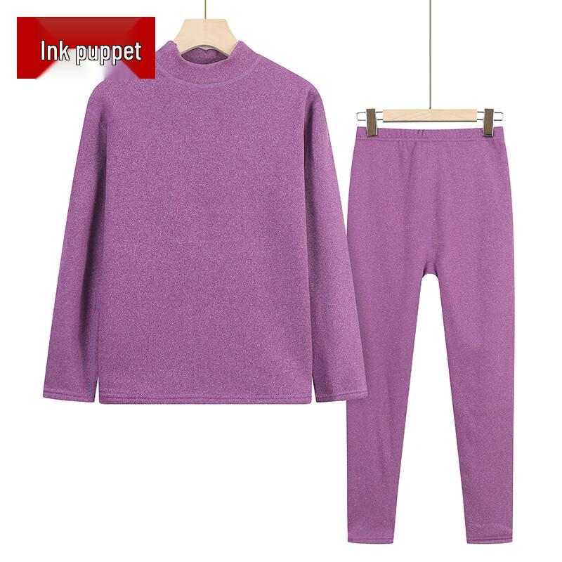 Elderly Women's Plush Warm Thermal Underwear Set