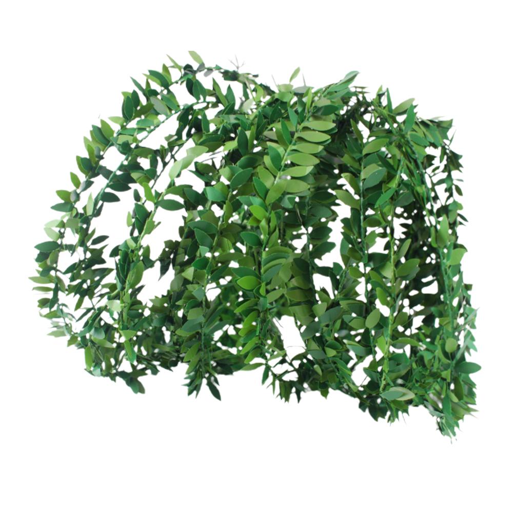 7.5m Green Christmas Vine with Iron Wire & Leaves for DIY Wreath Garland Holiday Decor