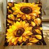 Sunflower Throw Blanket Cute Golden Floral Heart Leaves Pattern Cozy Bed Blankets Luxury Decor For Sofa Couch Bed Living Room