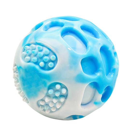 

Скрипучий мяч для собаки Домашние животные Резиновая жевательная игрушка Нетоксичный Устойчивый к укусам Мяч для апортировки Способствует здоровью зубов для агрессивных жевателей Веселье в помещении и на улице синий