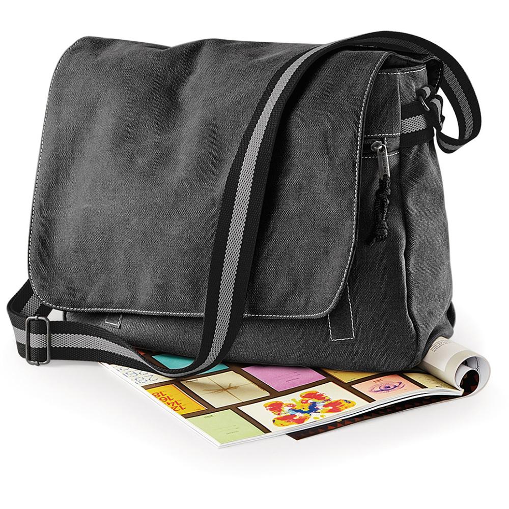 Bolsa de Mensageiro Quadra Vintage em Lona - 14 Litros