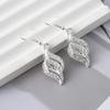 European & American Silver-Plated Retro Leaf Hollow Earrings with Personality Studs