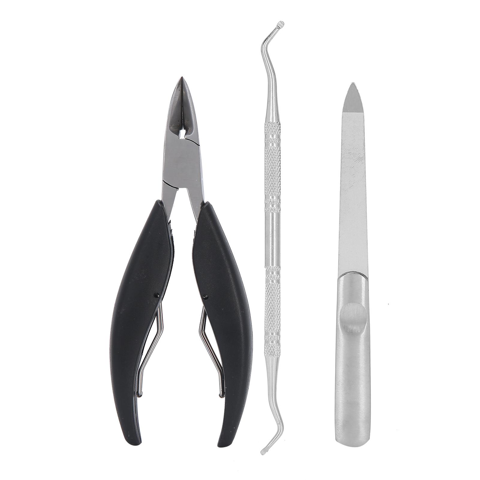 

3 шт. Нержавеющая сталь щипцы для ногтей пилочка для ногтей набор пилочек маникюрный педикюрный инструментНогтевые канавки