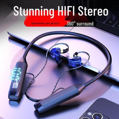 Sport Neckband Bluetooth Headphones with Noise Cancelling, Long Battery Life, Large Capacity & Digital Display