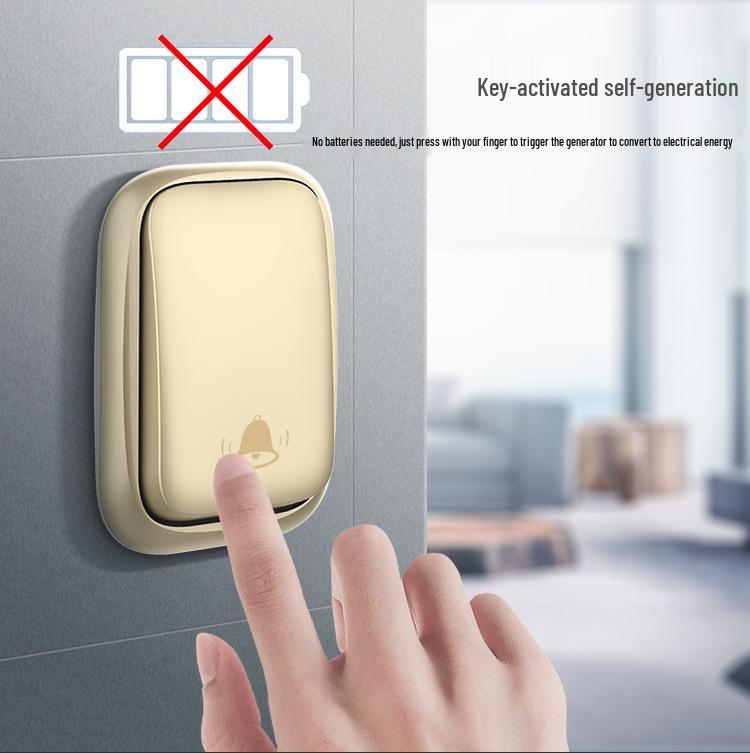 Kajia Si Wireless Smart Doorbell - Battery-Free, Long-Range Notification Button for Home.