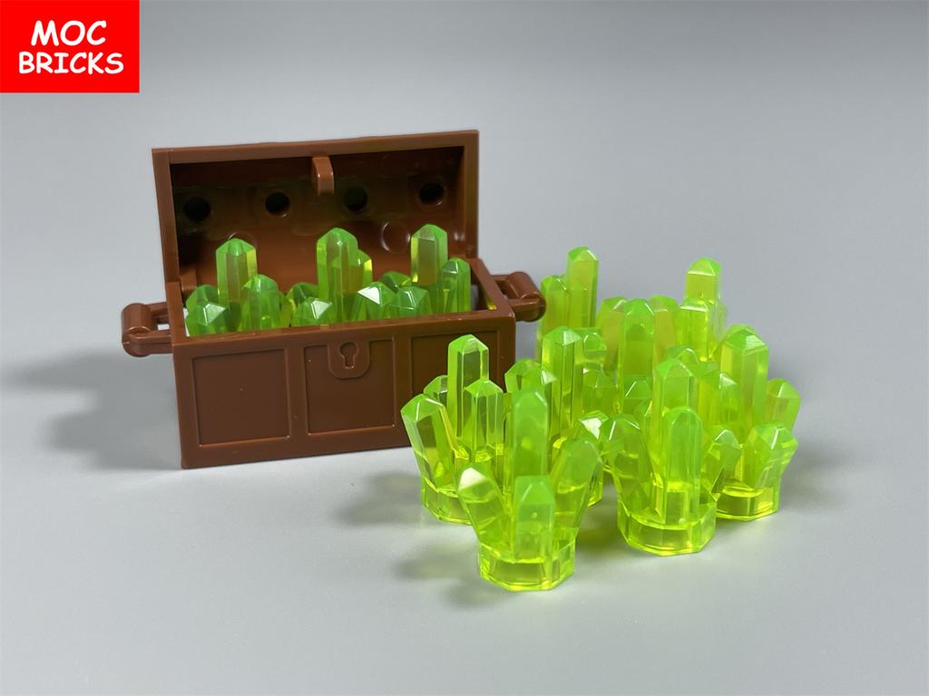 MOC Bricks Treasure Box Ore Trans Gem Precious Crystal Stone Building Blocks Educational Assembled Parts Toys For Kids Gift