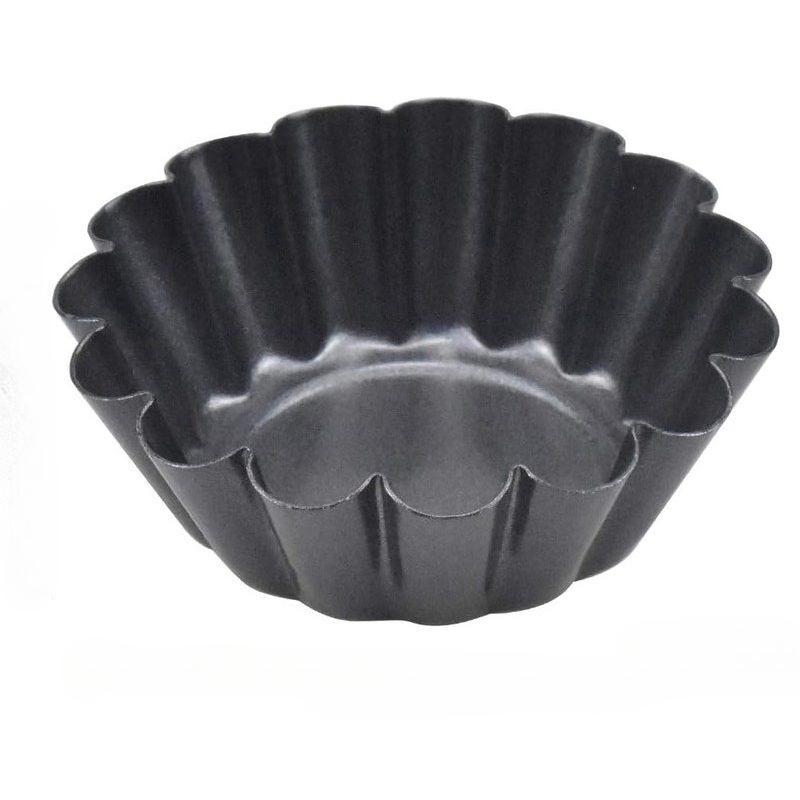 12 KS Formička na vaječné tartaletky z uhlíkové oceli Zesílená Květinová Forma na dorty Sušenky Nepřilnavá Forma na koláče Pizzu Košíček Rýhovaný Muffinek