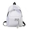 New trendy and cool casual backpack simple and fashionable solid color backpack men's and women's same canvas college style school bag