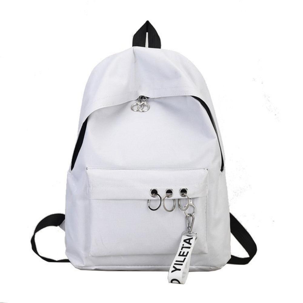 New trendy and cool casual backpack simple and fashionable solid color backpack men's and women's same canvas college style school bag