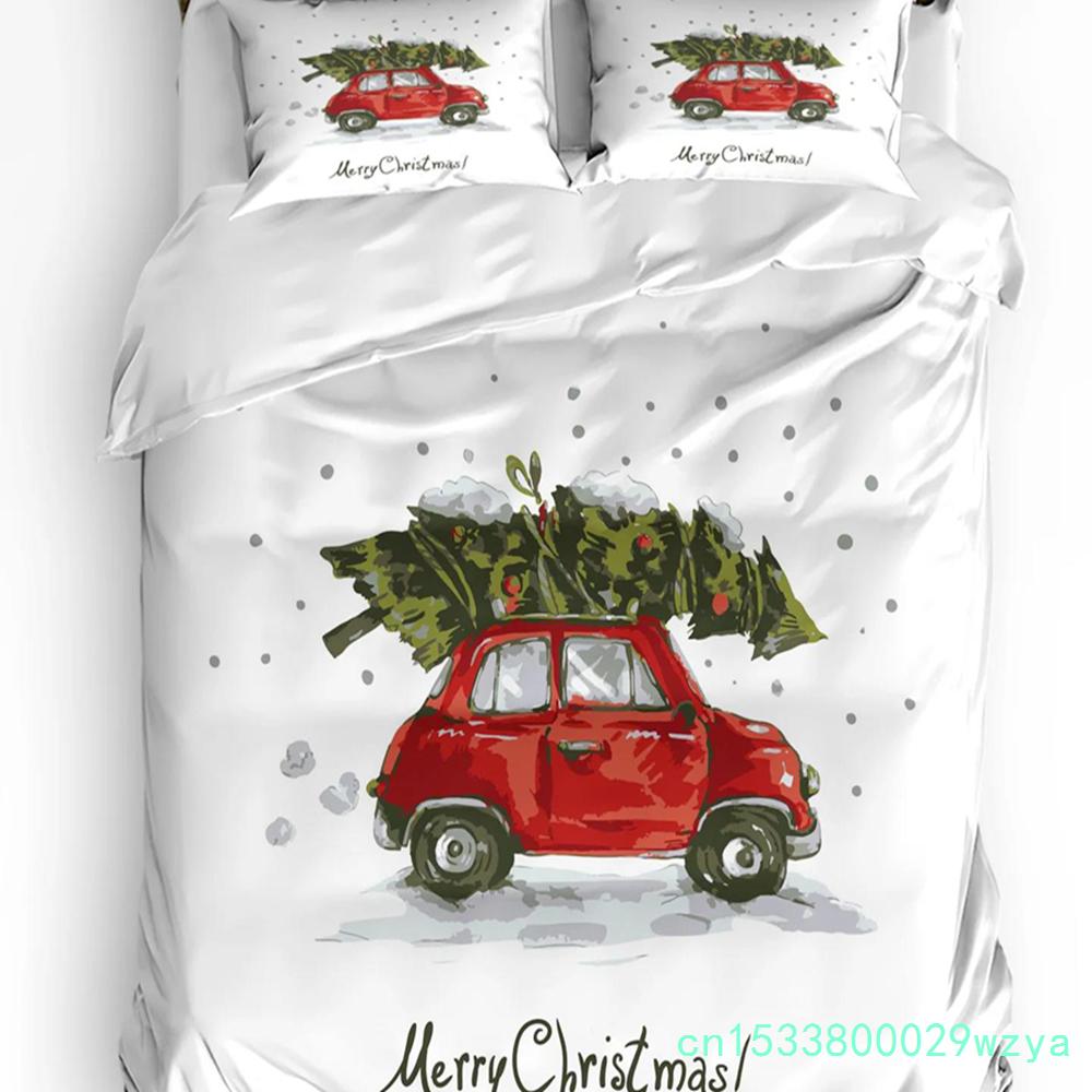 Christmas City Houses Building Castle Bedding Set 3pcs Duvet Cover Pillowcase Kids Adult Quilt Cover Double Bed Set Home Textile