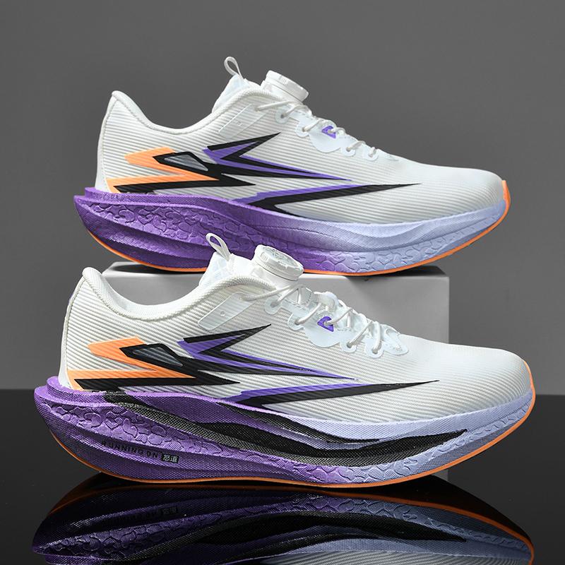

Новые кроссовки для марафонского бега с карбоновой пластиной Pro Тесты Стабильная поддержка Амортизирующие Сверхлегкие Отскок Кроссовки Тренировочная обувь 44 фиолетовый