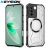 KEYSION Transparent Magnetic Case for VIVO V27 5G Soft Silicone+PC Heavy Duty Shockproof Phone Back Cover for for VIVO V27 5G