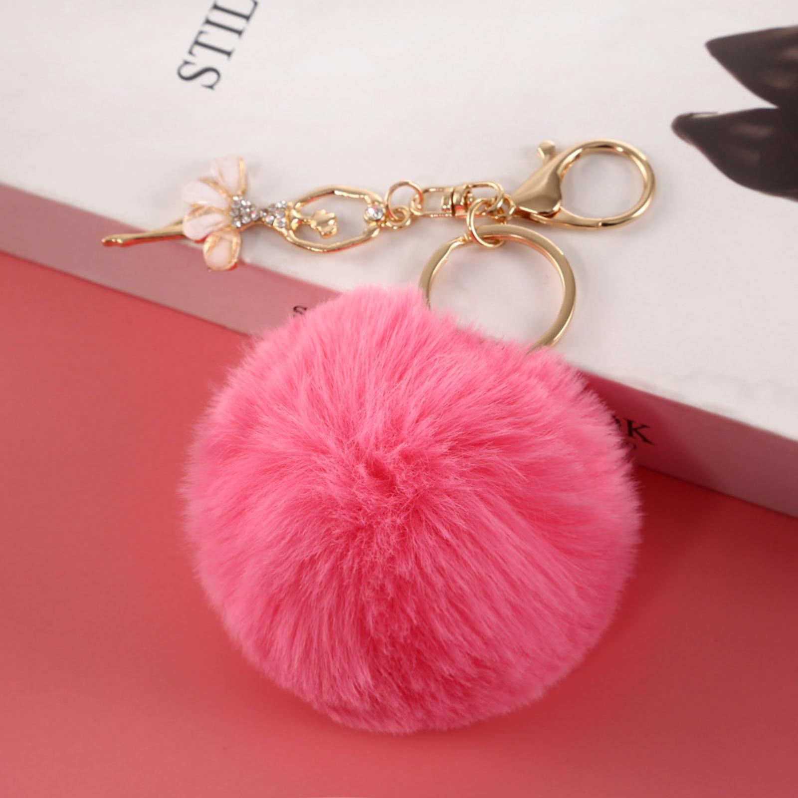 

Брелок с искусственным помпоном Очаровательный ангел со стразами Шарм для ключей от машины Женская сумка Искусственная подвеска