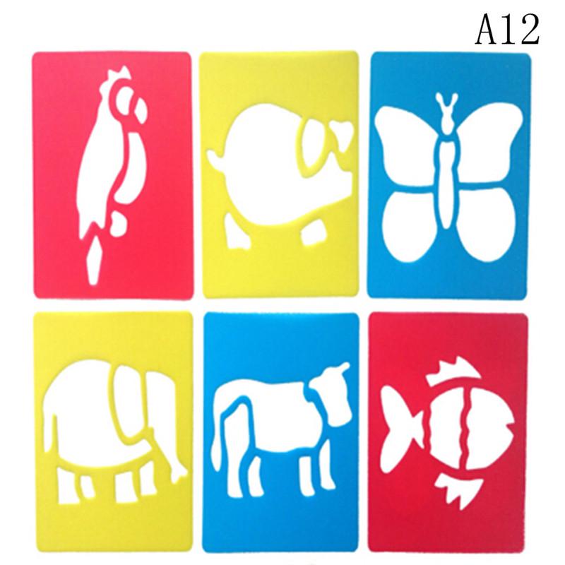 Kids DIY Plastic Picture Drawing Template Stencils Painting Easter Rulers J6G5 Kids DIY Plastic Picture Drawing Template Stencils Painting Easter Rulers J6G5
