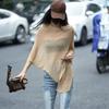 Ice Silk Irregular Cape Shawl Thin Knitted Sweater Top Women Fashion Sunscreen Scarf