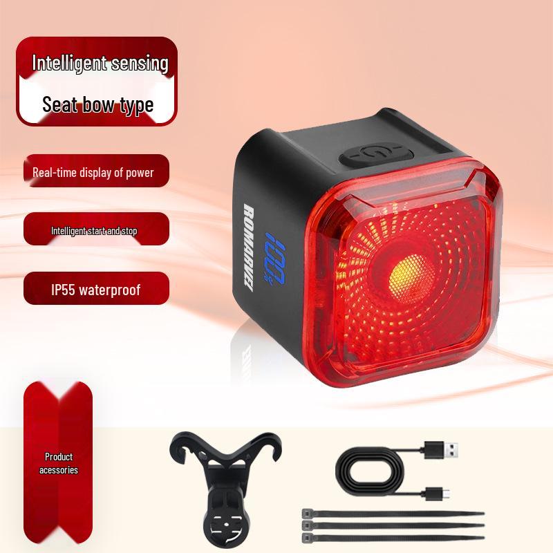 Lumaiwei Smart Digital Display Taillight with Brake Sensing for Night Riding - Mountain & Road Bike Safety.