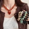 Beads Beaded Necklace Bohemian Style Pendant Jewelry New Heart Pendant Necklace  Party Accessory