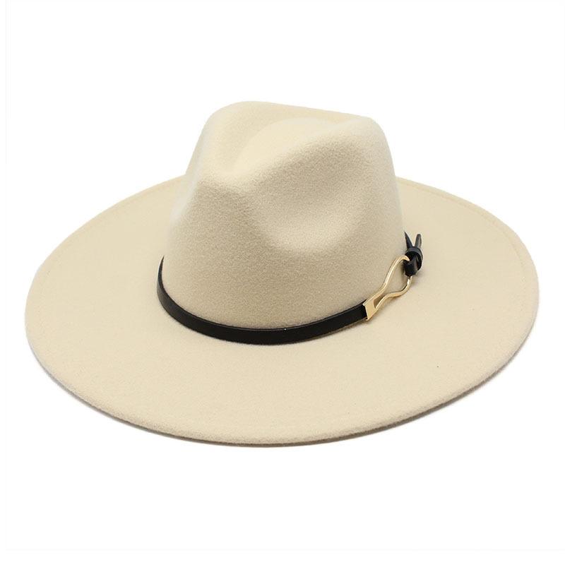 Big Eaves Peach Heart Bump Top Woolen Metal Buckle Top Hat Men'S And Women'S Jazz Hat British Felt Hat