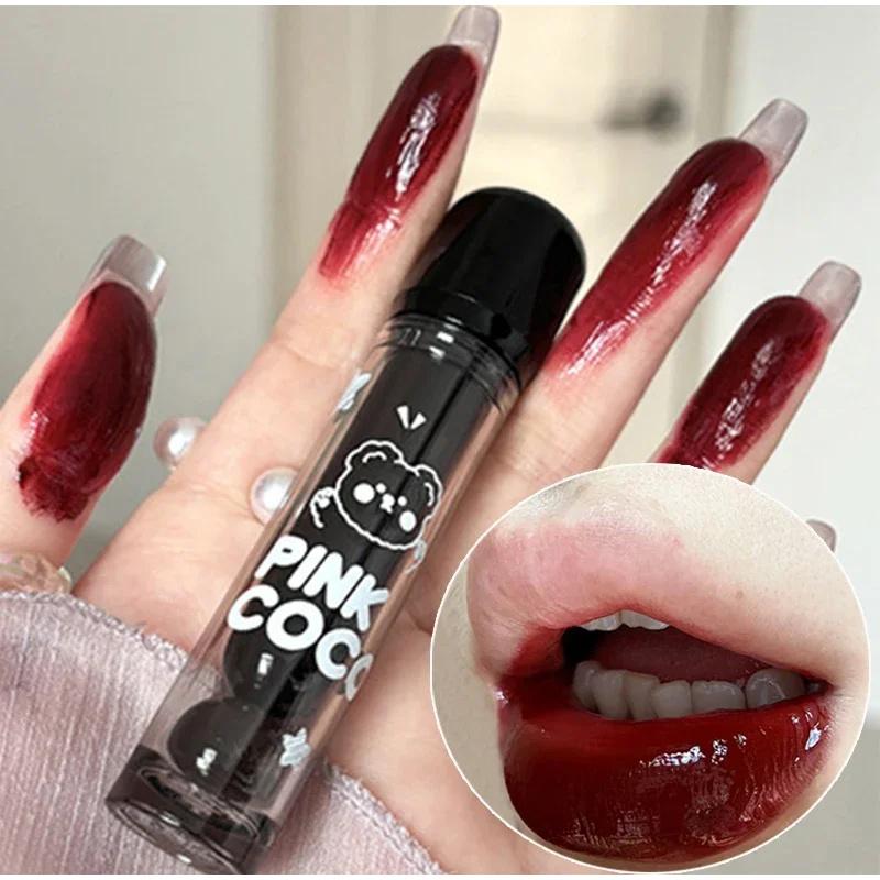 

Mirror Lip Dudu Lips Water Peach Cherry Color Увлажняющая стойкая помада для макияжа Темно-красная помада