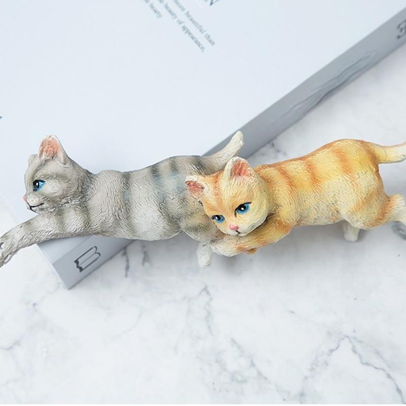 Cute Cat Resin Sculpture Jewelry Birthday Gift Home Dining Table Statue Accessories Decoration