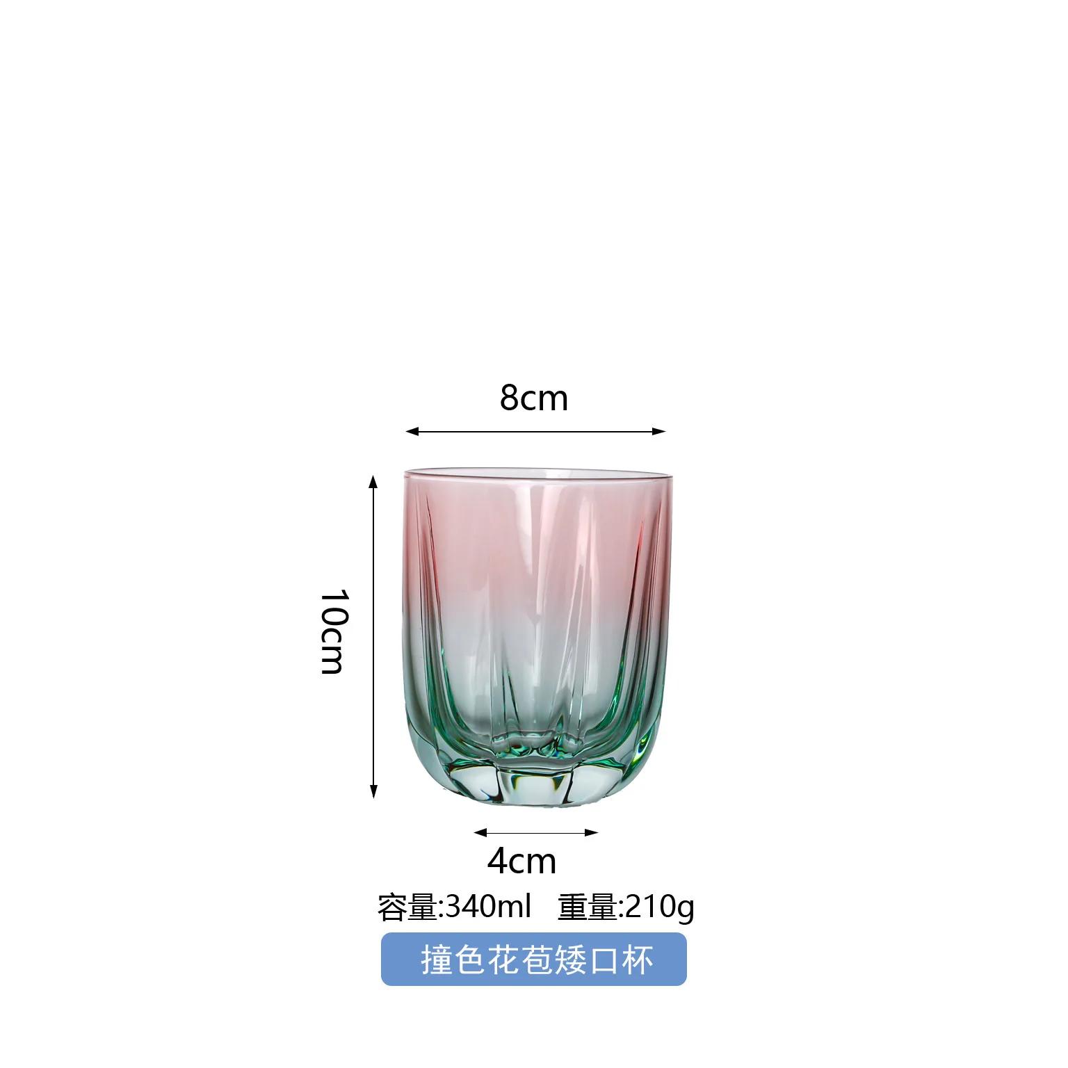 Colorful Gradient Petal Bud Red Wine Glass Goblet Champagne Sweet Wine Glass for Wedding Banquet Table Setting And Wine Utensils