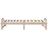 Brown Bed Frame 75 x 190 cm Solid Pine Wood