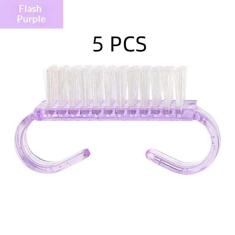 Colorful Soft Nail Cleaning Brushes Dense Bristles Ergonomic Non-Slip Handle for Daily Hand Foot Nail Care