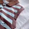 Children's Fashionable Cartoon Stripe Short Sleeved Shorts Beach Casual Spring And Summer Boys Suit Sleeveless Shirt+Short Pants
