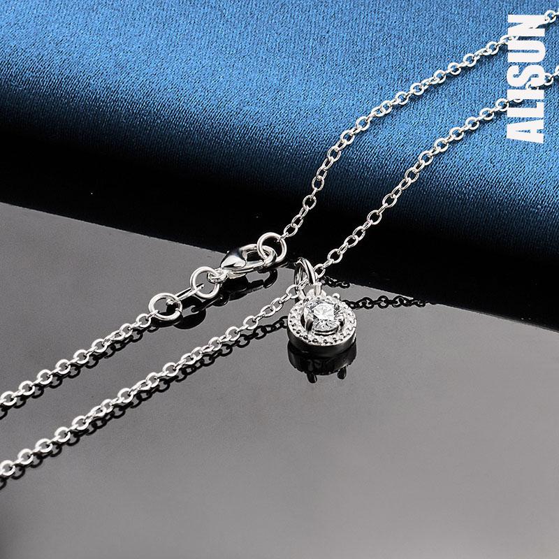 925 Sterling Silver AAA Zircon Pendant Necklace Fashionable Wedding Jewelry