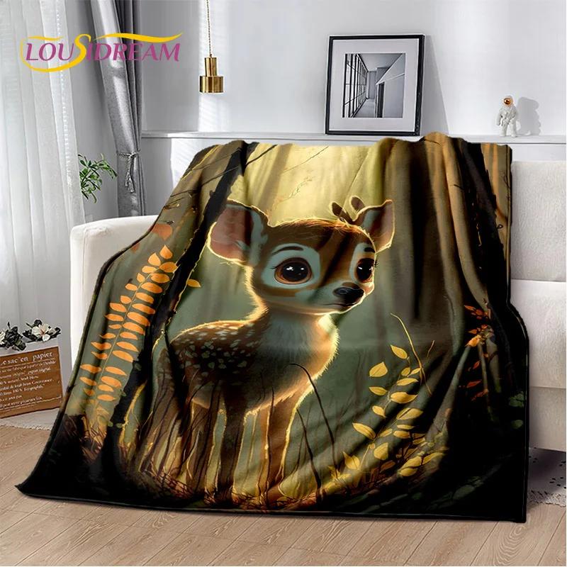 3D Dream Forest Christmas Elk Sika Deer Soft Plush Blanket,Flannel Blanket Throw Blanket for Living Room Bedroom Bed Sofa Cover