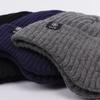 Outdoor Men Winter Knitted Hat Plush Warmth Peaked Cap Earmuff Casual Fashion Faux Fur Lined Bomber Cycling Ear Protection Amagi