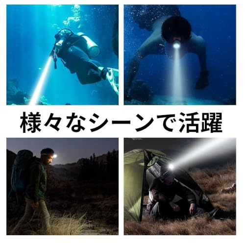 D.Stomo Diving Light Headlamp, T6 LED, Ultra Bright, High Power, 3 Lighting Modes, Long Distance Illumination, Camping, Mountaineering, Nighttime Use,