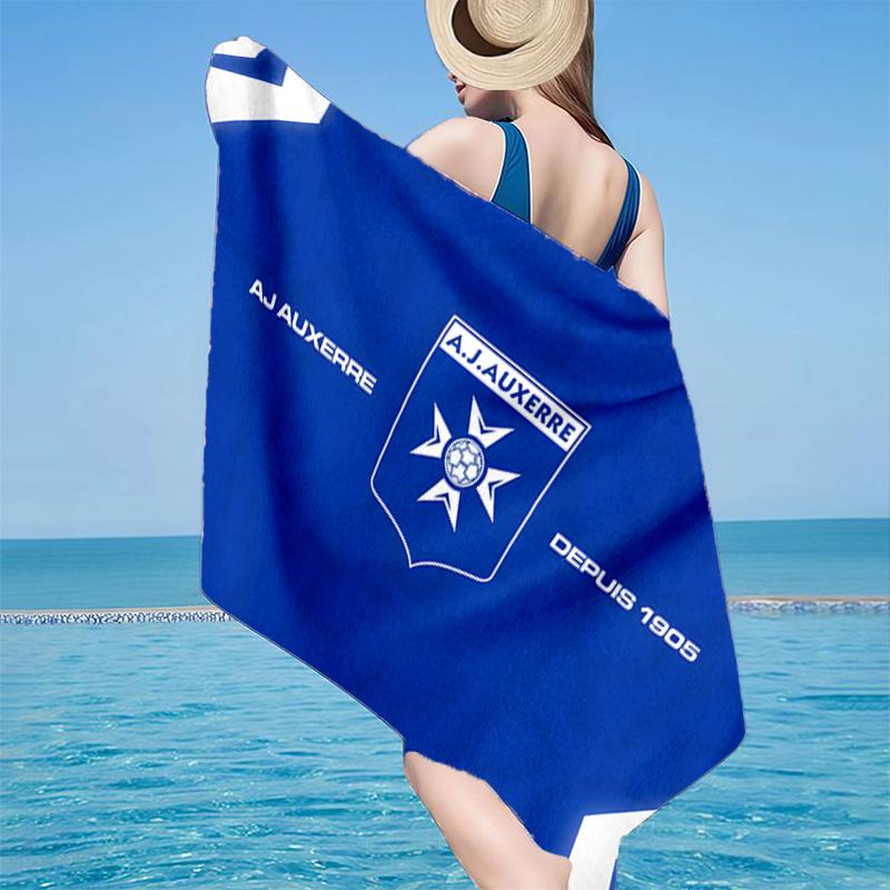 1PC Aj Auxerre Football Club Beach Towel - Soft, Absorbent Microfiber, Lightweight, Ideal for The Beach, Parties, Travel, Camping Fan Gifts