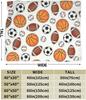 Sports Ball Pattern Throw Blanket Basketball Football Soccer Baseball Design for Kids Room Decor Gift for Him BoyGift