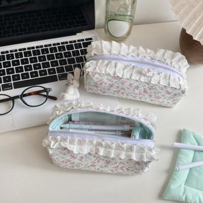 Girls Pencil Pouch Cute Floral Pencil Case Large Capacity Zipper Pen Bag Makeup Bag School Supplies for Students Girls Office Travel