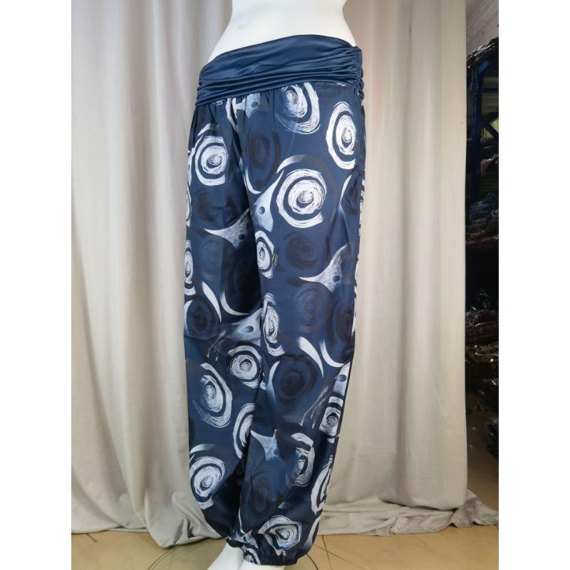 15 Color Women Casual Elastic Waist Plus Size Print Long Trousers Straight Loose Long Pants Haren