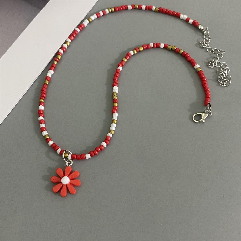 1 PC Colorful Rice Beads Handmade Choker Necklace For Girl Women Spring Summer Holiday Necklace Gift Neck Jewwelry