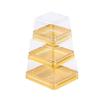 50 Piezas Caja de Postre Hojaldre de Yema de Huevo Transparente Dorada Cuadrada Plástico Cajas de Embalaje para Pastel de Luna Contenedor de Pastel de Luna Horneado Embalaje de Alimentos