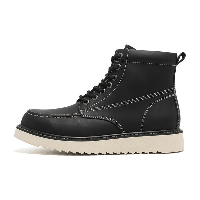 Pánská móda luxusní móda boty z hovězí kůže šněrovací platformové boty kovbojská kotníková bota vintage outdoorové černé hnědé jaro podzim botas