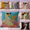 Cute Funny Goose Duck Art Cushion Cover Natural Linen Organic Fabric DoubleSided Printing Sofa Home Decor Gift Pillow Case