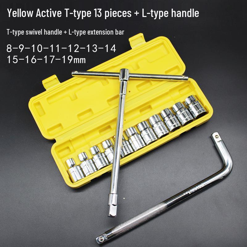 Multifunktionales T-Typ Sechskant-Steckschlüssel-Set für Autoreparatur und Reifenwechsel