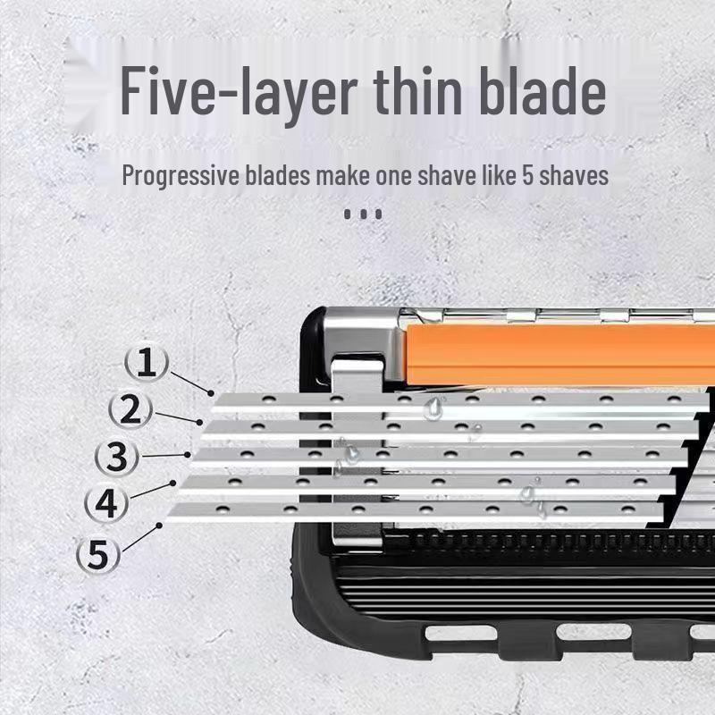 Zhi Shun 5-Layer Speed Blade Men's Razor with Gillette Handle